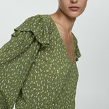 Mango blouse pomelo in green