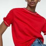 Mango t-shirt ritac in red