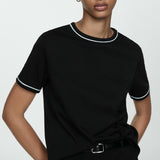 Mango t-shirt ritac in black