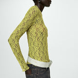 Mango t-shirt lacesec in green