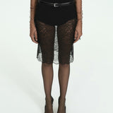 Mango skirt jade in black