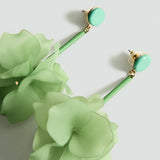 Mango earrings flor in pastel green