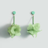 Mango earrings flor in pastel green