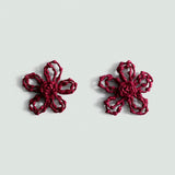 Mango earrings flora in red