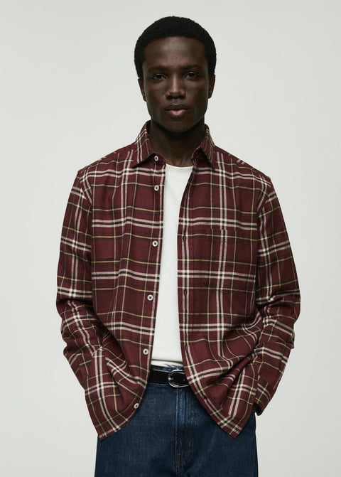 Mango shirt cambrid in eggplant
