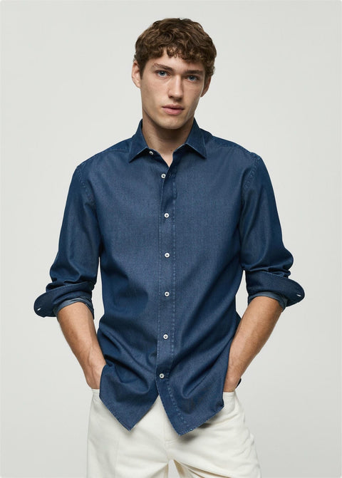 Mango shirt chambre1 in dark denim (before 96)