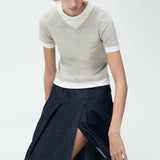 Mango t-shirt doble in grey