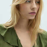 Mango blouse feliz in khaki