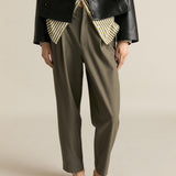 Mango trousers magali in green