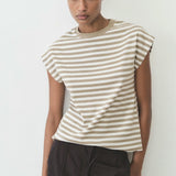 Mango t-shirt viri in khaki