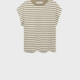 Mango t-shirt viri in khaki