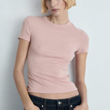 Mango t-shirt belmonte in pastel pink