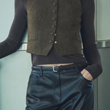 Mango vest nimes in brown