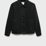 Mango jacket grass in dark grey denim