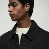 Mango jacket grass in dark grey denim