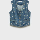 Mango vest massy in medium denim