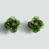 Mango earrings flor in pastel green