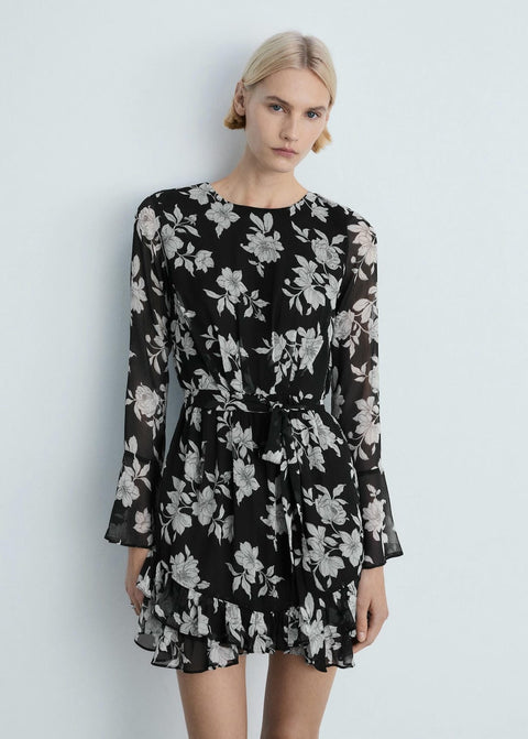 Mango dress swan in black