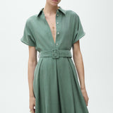 Mango dress macarela in green