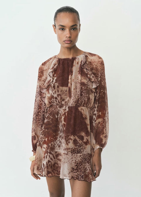 Mango dress butcher in brown