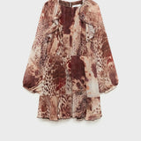 Mango dress butcher in brown