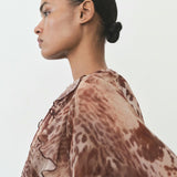 Mango dress butcher in brown