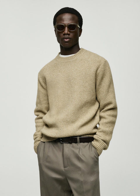 Mango sweater adam in pastel green