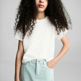 Mango t-shirt cutoutl in off white