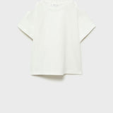 Mango t-shirt cutoutl in off white