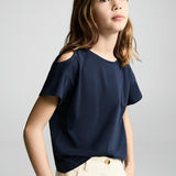 Mango t-shirt cutoutl in navy