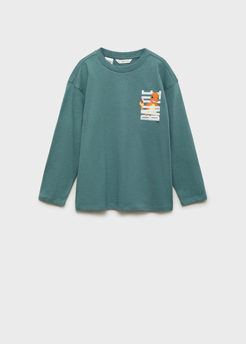 Mango t-shirt pokechar in green