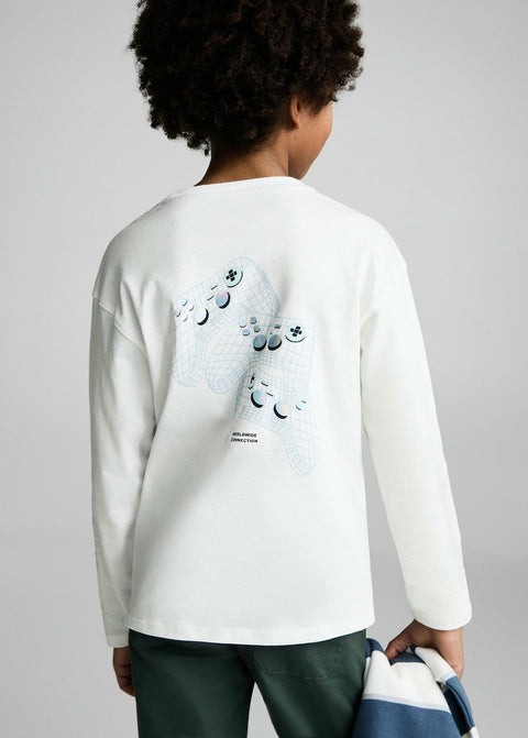 Mango t-shirt control in off white