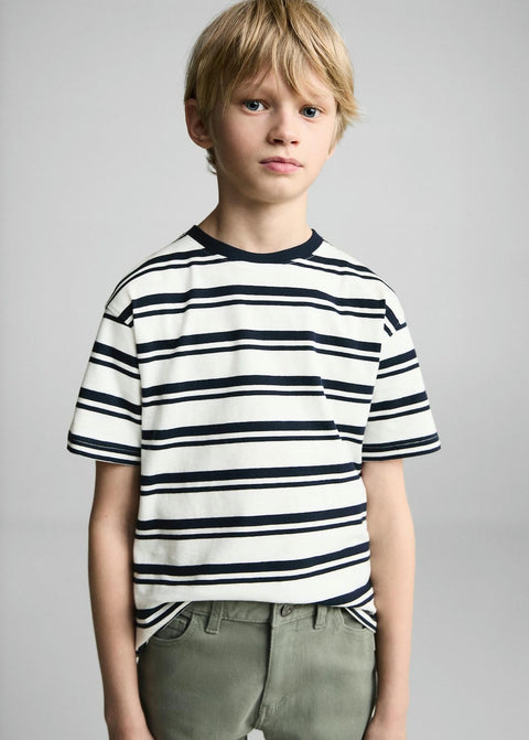 Mango t-shirt spring in navy