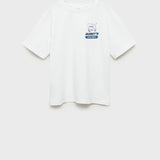 Mango t-shirt comanda in off white