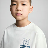 Mango t-shirt comanda in off white