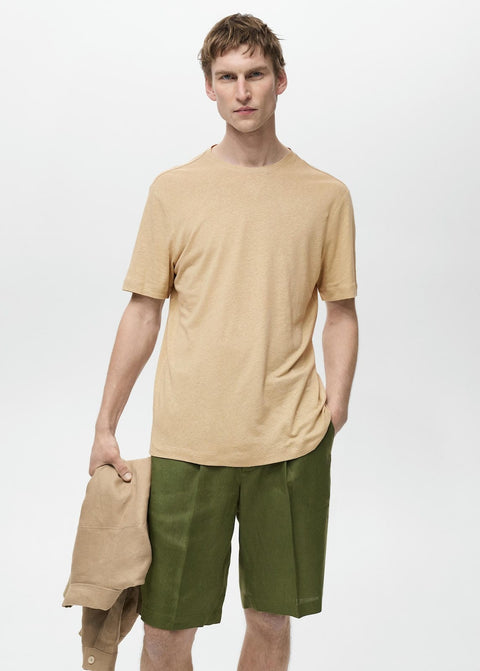 Mango t-shirt liman in beige
