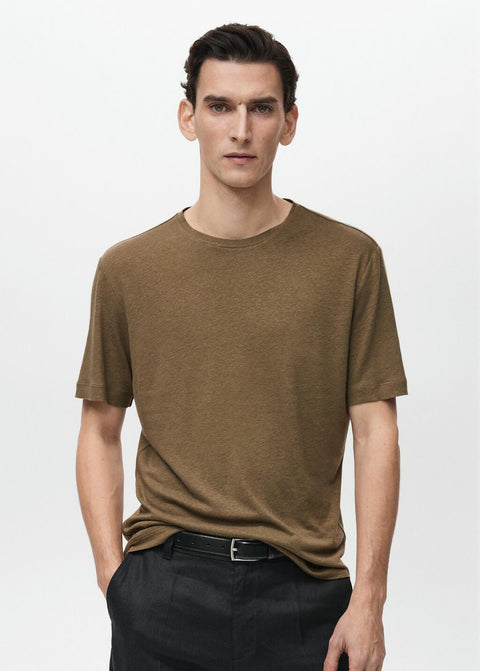 Mango t-shirt liman in khaki