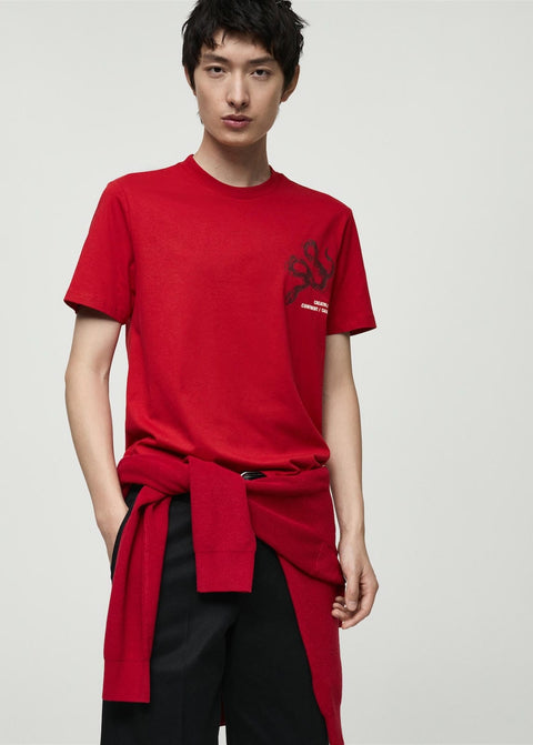 Mango t-shirt garter in red
