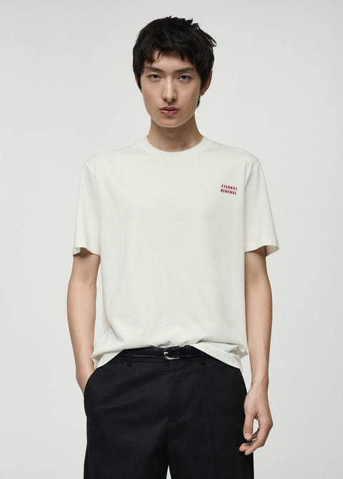 Mango t-shirt krait in white