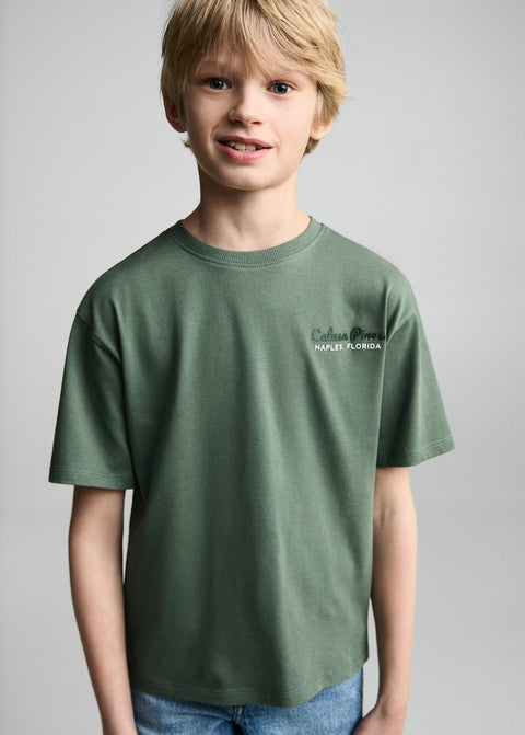 Mango t-shirt hoyo in green