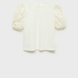 Mango t-shirt globi in off white