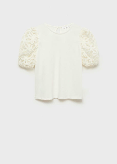 Mango t-shirt globi in off white