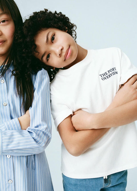 Mango t-shirt porto in off white