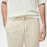 Mango trousers romelino in raw-unbleached