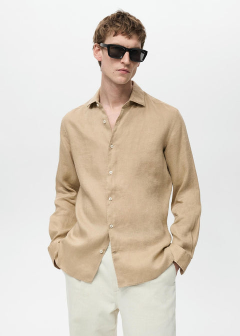 Mango shirt tucan in beige