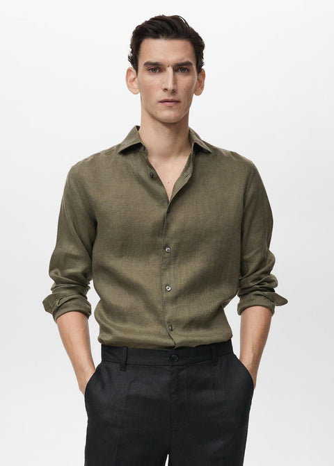 Mango shirt tucan in khaki