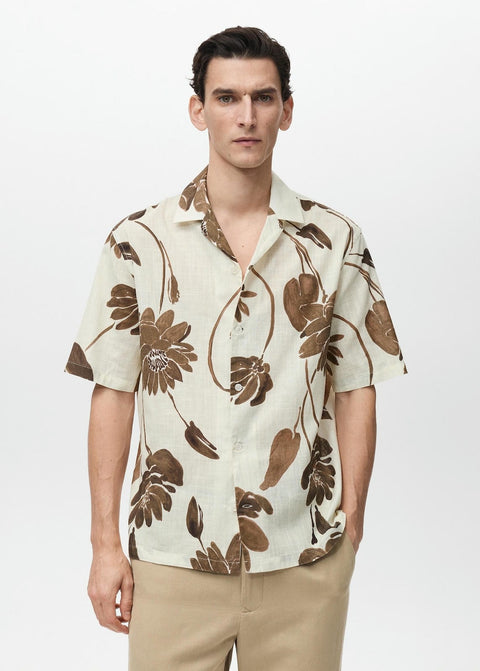 Mango shirt sicilia in brown