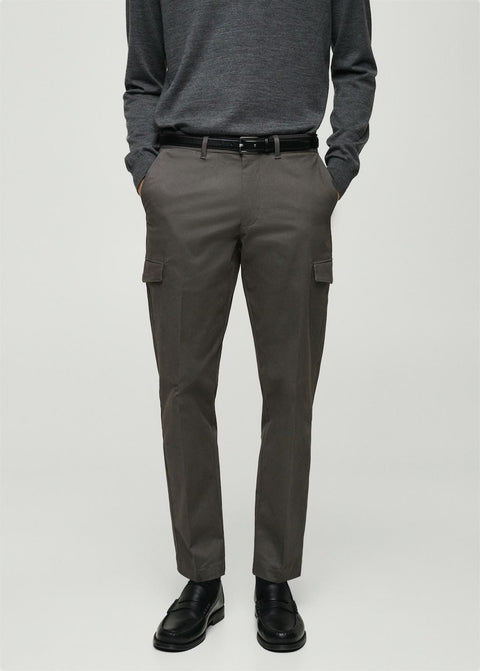 Mango trousers mateo in grey
