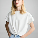 Mango t-shirt sailor in off white