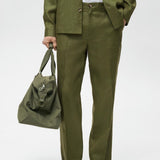 Mango trousers magali in green